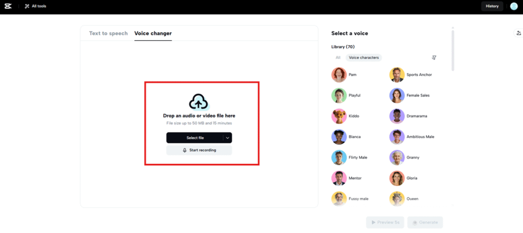 Step 1: Upload your audio or video​