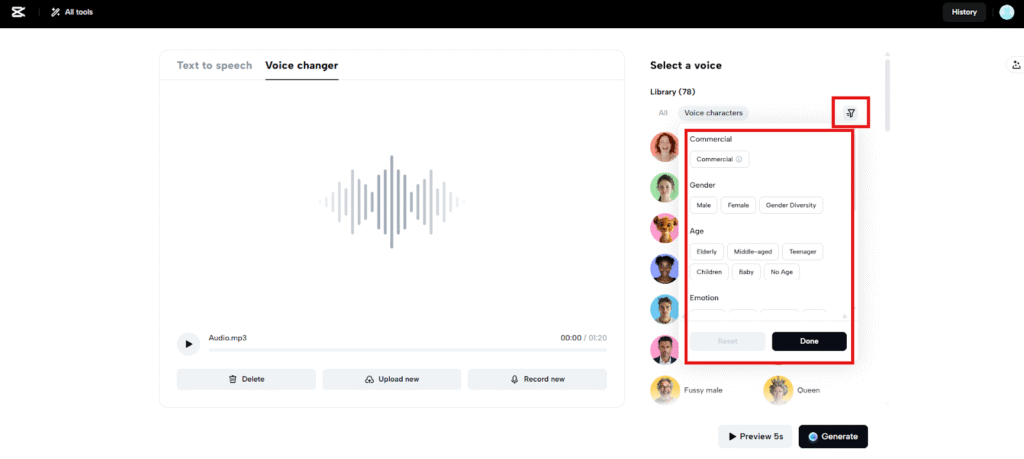 Step 2: Apply the AI voice effect​