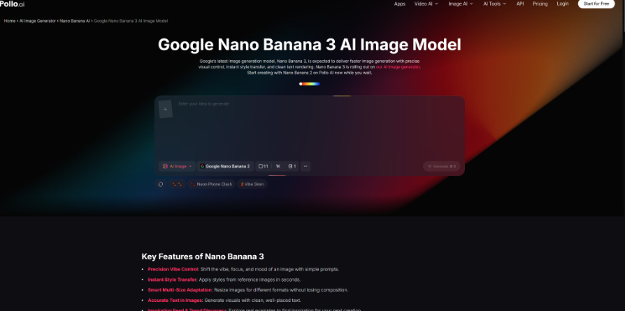 1. Pollo AI — Nano Banana 3
